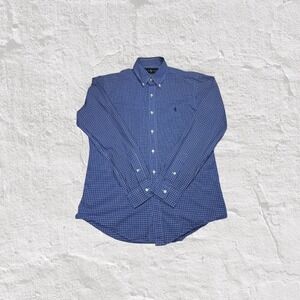 Ralph Lauren Button Down Men's M Blue Plaid Long Sleeve Shirt